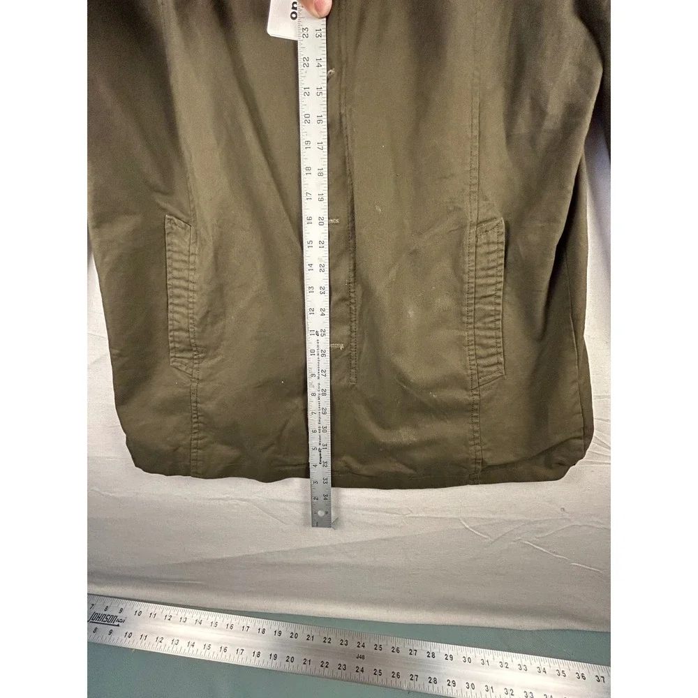 Wantdo Mens Military Field Jacket Olive Green Plaid Lined Cotton Coat 2060 Large